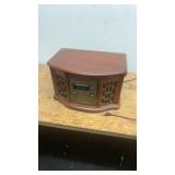 Vintage Wooden Radio and Turntable System with CD Player