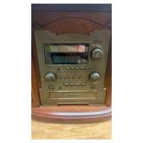 Vintage Wooden Radio and Turntable System with CD Player