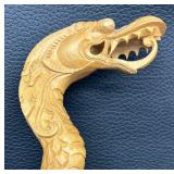 Vintage Carved Wooden Dragon Walking Stick / Cane