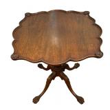 Antique Victorian Mahogany Accent Scalloped Edge Table