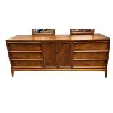 Vintage Lane Rhythm Walnut Dresser with Two Mirrors