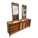 Vintage Lane Rhythm Walnut Dresser with Two Mirrors