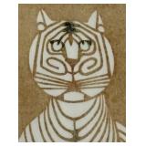Tiger Woodblock Framed Print by Toshijiro Inagaki