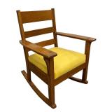 Vintage Mission Style Wooden Rocking Chair