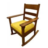 Vintage Mission Style Wooden Rocking Chair