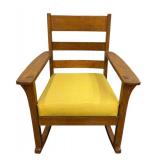 Vintage Mission Style Wooden Rocking Chair