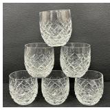 Set of Six Waterford Crystal Powerscourt Lowball Glasses / Waterford Crystal Double Old Fashioned Powerscourt