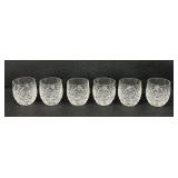 Set of Six Waterford Crystal Powerscourt Lowball Glasses / Waterford Crystal Double Old Fashioned Powerscourt