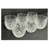Set of Six Waterford Crystal Powerscourt Lowball Glasses / Waterford Crystal Double Old Fashioned Powerscourt