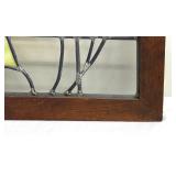 Stunning Stained Glass Floral Design Framed Panel