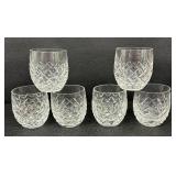 Set of Six Elegant Waterford Powerscourt Crystal Lowball Glasses / Waterford Crystal Old Fashion Powerscourt