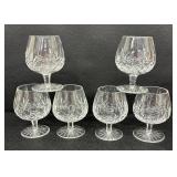 (6) Waterford Crystal Lismore Brandy Balloon Glasses / Waterford Crystal Lismore Brandy Snifters