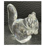 Hadeland Norway Art Glass Squirrel Figurine / Hadeland Glassworks of Norway Large Glass Squirrel Figurine