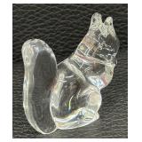 Hadeland Norway Art Glass Squirrel Figurine / Hadeland Glassworks of Norway Large Glass Squirrel Figurine