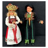 Vintage Norwegian Hardinger Folk Art Dolls