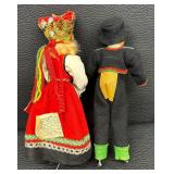 Vintage Norwegian Hardinger Folk Art Dolls