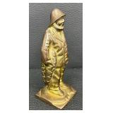 Vintage Solid Brass Old Salt Fisherman Figurine