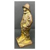 Vintage Solid Brass Old Salt Fisherman Figurine