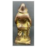Vintage Solid Brass Old Salt Fisherman Figurine