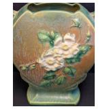 Vintage Roseville Pottery White Rose Flower Vase