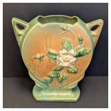 Vintage Roseville Pottery White Rose Flower Vase