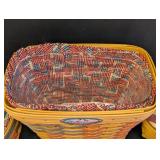 Three Longaberger Flag Baskets including Longaberger 25th Anniversary Basket with Liner 1973-1989