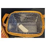 Three Longaberger Flag Baskets including Longaberger 25th Anniversary Basket with Liner 1973-1989