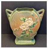 Vintage Roseville Pottery White Rose Flower Vase