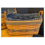 Longaberger Picnic Basket and Blue Woven Baskets