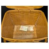 Longaberger Picnic Basket and Blue Woven Baskets