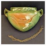Roseville Snowberry Hanging Pottery Basket