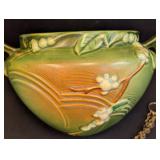 Roseville Snowberry Hanging Pottery Basket