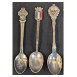 Assorted Vintage Silver Plated Souvenir Spoons