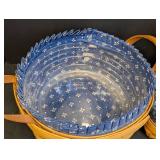 Three Blue and White Longaberger Baskets