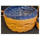 Three Blue and White Longaberger Baskets