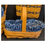 Three Blue and White Longaberger Baskets