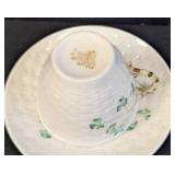 Belleek Shamrock and Seashell Teacups