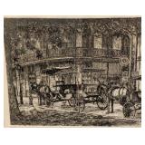 Framed St Louis Street Etching by Jack R. Miller
