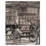 Framed St Louis Street Etching by Jack R. Miller