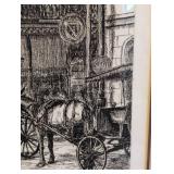 Framed St Louis Street Etching by Jack R. Miller