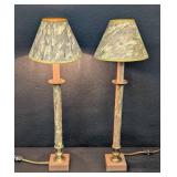 Pair of Vintage Marbleized Table Lamps
