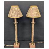 Pair of Vintage Marbleized Table Lamps
