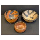 Three Studio Pottery Bowls
