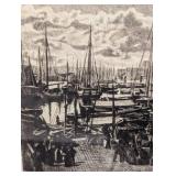 Framed Vintage Etching by Halvard Storm