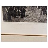 Framed Vintage Etching by Halvard Storm
