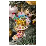 Festive Christopher Radko Faux Christmas Tree Adorned with Christopher Radio Ornaments