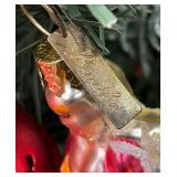 Festive Christopher Radko Faux Christmas Tree Adorned with Christopher Radio Ornaments