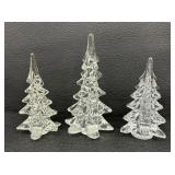 Three Dazzling Crystal Tree Figurines