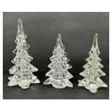 Three Dazzling Crystal Tree Figurines