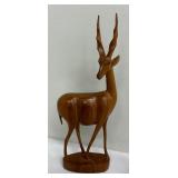 Vintage Carved Wooden Antelope and Llama Figurines